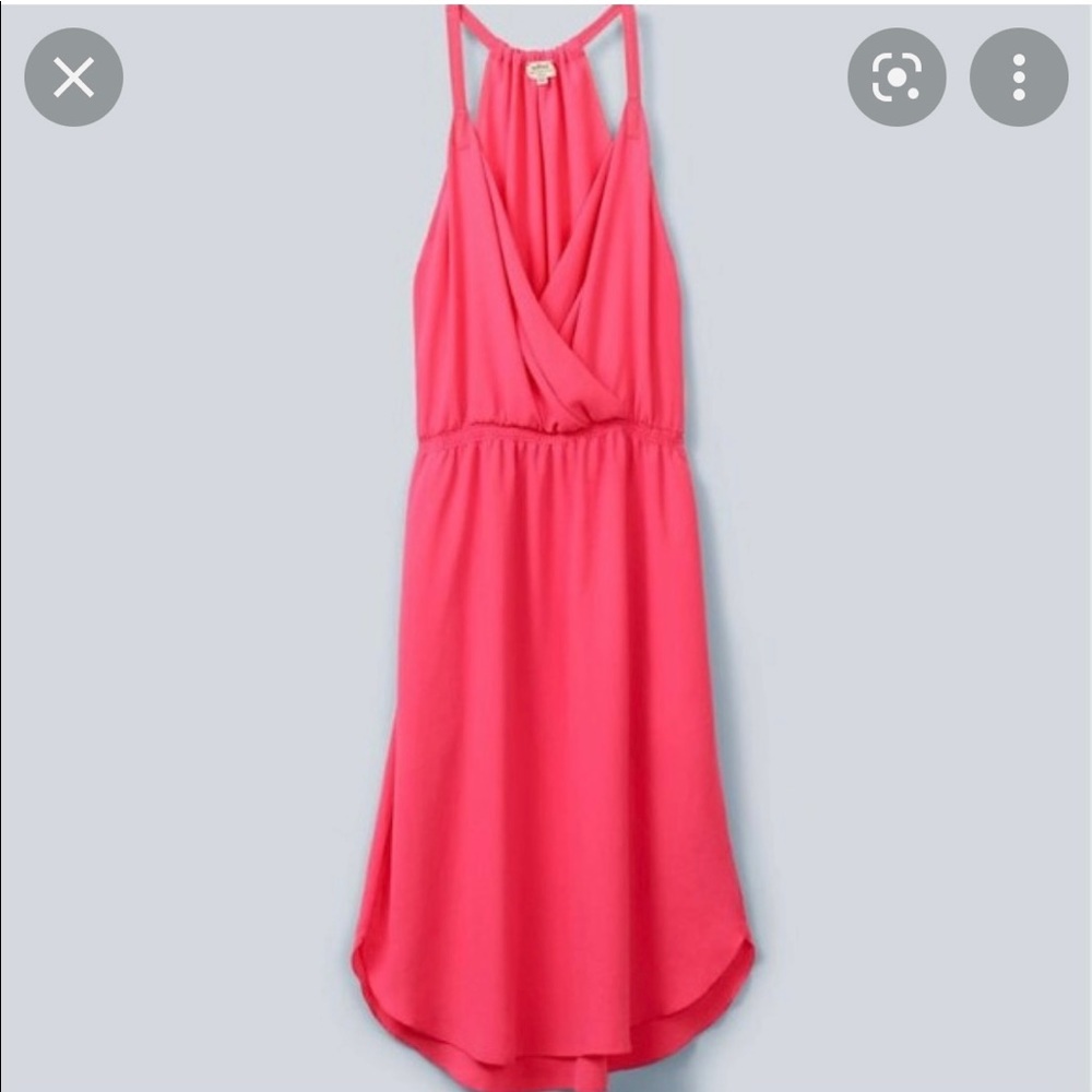 Aritzia crepe hot pink dress